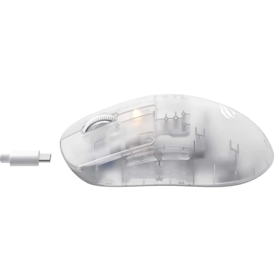 Havit - Безжична геймърска мишка (MS970WB Pro) - 2.4GHz, 800/1600/2400/3200/6400/12000 DPI, 300mAh - Прозрачно бяла