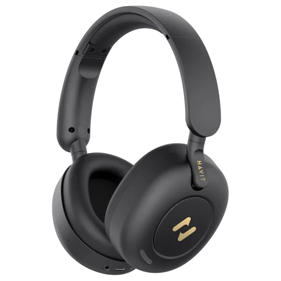 Havit - Безжични слушалки (H655BT Pro) - с калъф, Bluetooth 5.3, шумопотискане, многоточкови, Hi-Res, 700mAh - черни