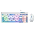 Havit - Комплект клавиатура и мишка (KB891CM) - за игри, USB-C, 1.5 м, 1200/1800/2400/3600 DPI - Бял / Син