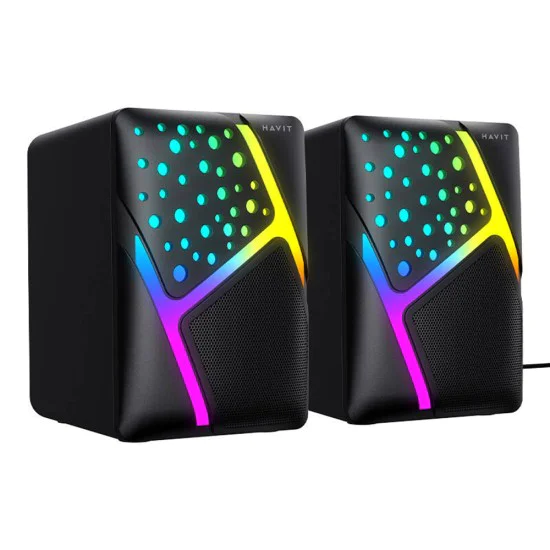 Компютърни говорители – Havit (SK763) – USB 2.0, RGB – Черни