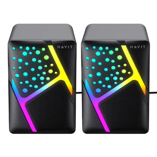 Компютърни говорители – Havit (SK763) – USB 2.0, RGB – Черни