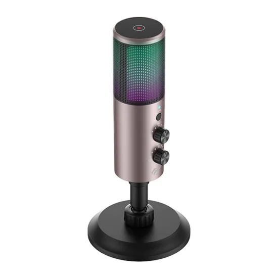 Геймърски микрофон – Havit (GK61) – RGB, USB-C, 100-18000 Hz – Сив