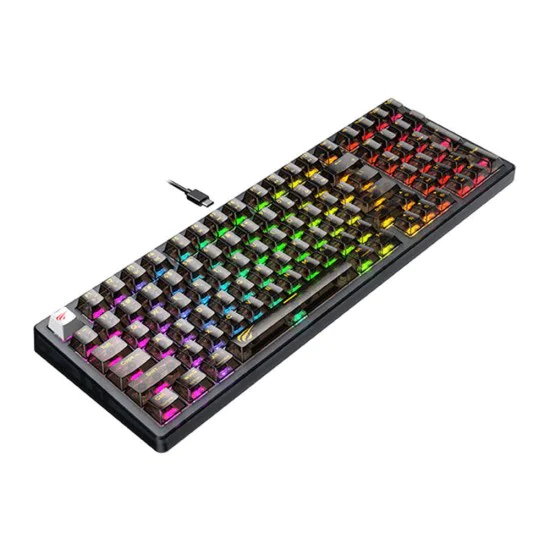 Геймърска механична клавиатура – Havit (KB875L) – RGB, USB-C – Прозрачна/Черна