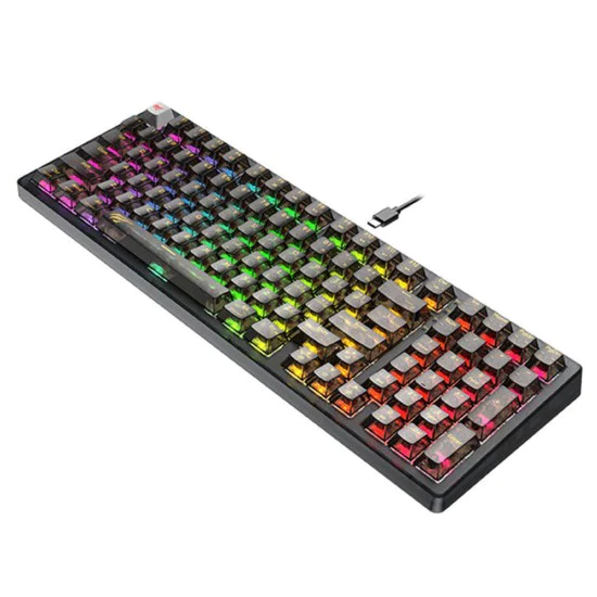 Геймърска механична клавиатура – Havit (KB875L) – RGB, USB-C – Прозрачна/Черна