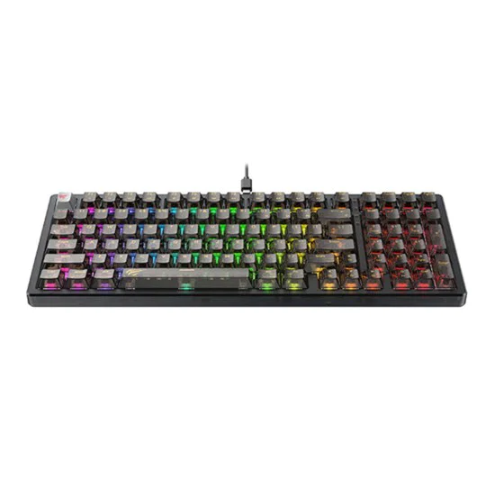 Геймърска механична клавиатура – Havit (KB875L) – RGB, USB-C – Прозрачна/Черна