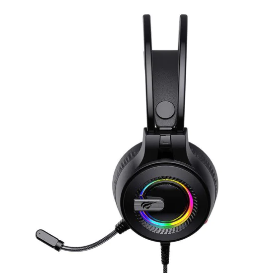 Геймърски слушалки – Havit (H2040d) – микрофон, RGB, USB + 3.5mm – Черни