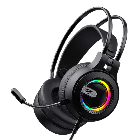 Геймърски слушалки – Havit (H2040d) – микрофон, RGB, USB + 3.5mm – Черни