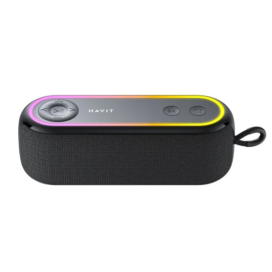 Havit - Безжична тонколона (SK810BT) - USB-C, Bluetooth 5.3, TWS, TF, USB, FM, AUX, Hands-Free разговори, RGB, IPX5, 2400mAh - Черна