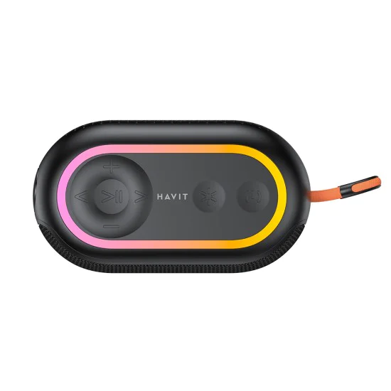 Havit - Безжична тонколона (SK809BT) - USB-C, Bluetooth 5.3, TWS, TF, USB, FM, AUX, Hands-Free разговори, RGB, IPX5, 1200mAh - Черна