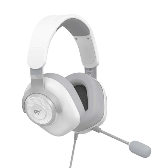 Геймърски слушалки – Havit (H2230d) – кабелни, жак 3.5mm, омнид. микрофон, регулируеми – Бели