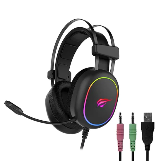 Геймърски слушалки – Havit Gamenote (H2016d) – микрофон, RGB, USB + 3.5mm – Черни