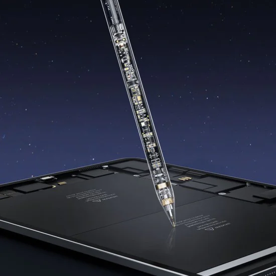 Премиум капацитивна писалка за iPad 2018+ с магнитно зареждане - (C10 Pro) - прозрачен / черен