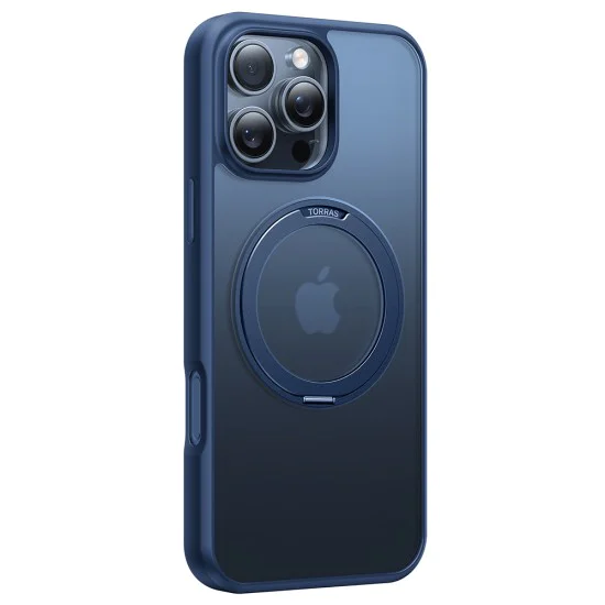 Калъф за iPhone 16 Pro Max - Torras Ostand Pro Series - Navy Blue