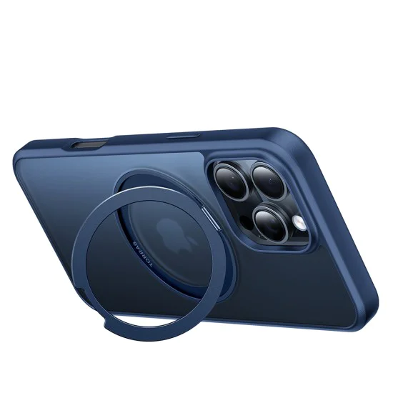 Калъф за iPhone 16 Pro Max - Torras Ostand Pro Series - Navy Blue