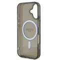 Калъф за iPhone 16 Plus - Guess IML Glitter Circle MagSafe (GUHMP16MHFHFGEREK) - Черен