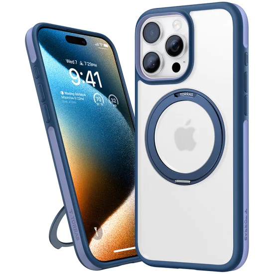 Калъф за iPhone 16 Pro Max - Torras - Ostand R Fusion MagSafe Series - Син