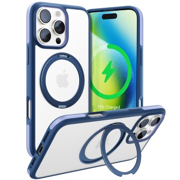 Калъф за iPhone 16 Pro Max - Torras - Ostand R Fusion MagSafe Series - Син