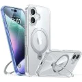 Калъф за iPhone 16 Plus - Torras - Ostand Spin MagSafe Series - Прозрачен