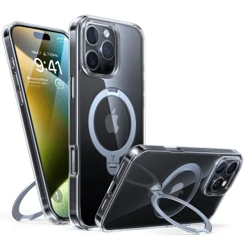 Калъф за iPhone 16 Pro - Torras - Ostand Spin MagSafe Series - Прозрачен