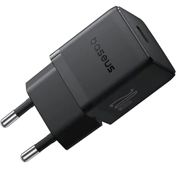 Baseus - Зарядно устройство за стена Palm (P10111602113-00) - Бързо зарядно устройство, Type-C, PD 20W, 5V/3A - Черен клъстер