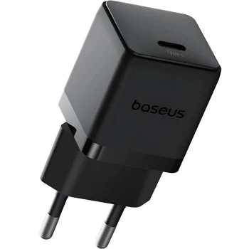 Baseus - Зарядно устройство за стена Palm (P10111602113-00) - Бързо зарядно устройство, Type-C, PD 20W, 5V/3A - Черен клъстер
