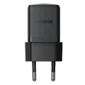 Baseus - Зарядно устройство за стена Palm (P10111602113-01) - Включен кабел Type-C, Бързо зарядно устройство, USB-C, PD 20W, 5V/3.0A, 1m - Черен клъстер