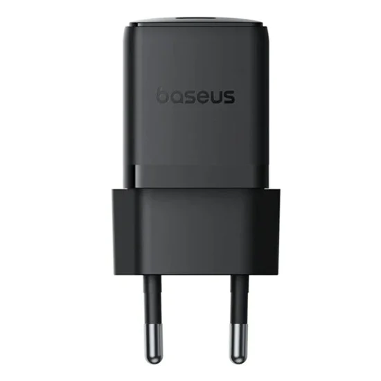 Baseus - Зарядно устройство за стена Palm (P10111602113-01) - Включен кабел Type-C, Бързо зарядно устройство, USB-C, PD 20W, 5V/3.0A, 1m - Черен клъстер