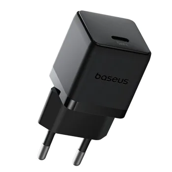 Baseus - Зарядно устройство за стена Palm (P10111605113-00) - Бързо зарядно устройство, Type-C, PD 30W, 5V/3A - Черен клъстер