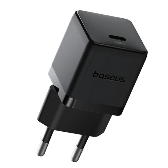 Baseus - Зарядно устройство за стена Palm (P10111605113-00) - Бързо зарядно устройство, Type-C, PD 30W, 5V/3A - Черен клъстер