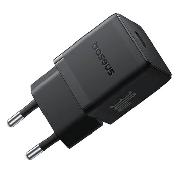 Baseus - Зарядно устройство за стена Palm (P10111605113-00) - Бързо зарядно устройство, Type-C, PD 30W, 5V/3A - Черен клъстер