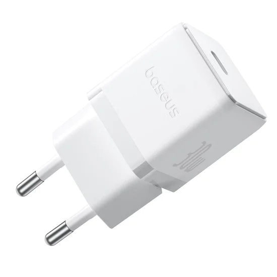Baseus - Стенно зарядно устройство Palm (P10111605213-00) - Бързо зарядно устройство, Type-C, PD 30W, 5V/3A- Moon White