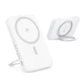 Baseus - Power Bank PicoGo (P10076800213-01) - Type-C, Qi2, бързо зареждане, 20W, 5000mAh, въртяща се стойка, кабел Type-C - бял