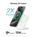 Baseus - Power Bank PicoGo (P10076800213-01) - Type-C, Qi2, бързо зареждане, 20W, 5000mAh, въртяща се стойка, кабел Type-C - бял
