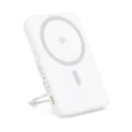 Baseus - Power Bank PicoGo (P10076800213-01) - Type-C, Qi2, бързо зареждане, 20W, 5000mAh, въртяща се стойка, кабел Type-C - бял