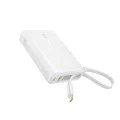 Baseus - Power Bank PicoGo (P10076803213-00) - Type-C, USB, бързо зареждане, 45W, 10000mAh, вграден Type-C кабел - бял
