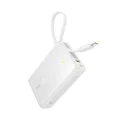 Baseus - Power Bank PicoGo (P10076803213-00) - Type-C, USB, бързо зареждане, 45W, 10000mAh, вграден Type-C кабел - бял
