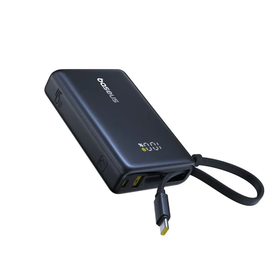 Baseus - Power Bank PicoGo (P10076803123-00) - Type-C, USB, Fast Charging, 45W, 10000mAh, вграден Type-C кабел - Черен