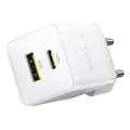 Baseus - Зарядно устройство за стена Palm (CCZC20UE) - Бързо зарядно устройство 2в1, USB, Type-C, 20W, 5V/3A - Лунно бяло