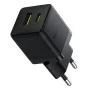 Baseus - Зарядно за стена Palm (P1011160A113-00) - Бързо зареждане, 2в1, USB, Type-C, 30W - Черен клъстер