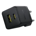 Baseus - Зарядно за стена Palm (P1011160A113-00) - Бързо зареждане, 2в1, USB, Type-C, 30W - Черен клъстер
