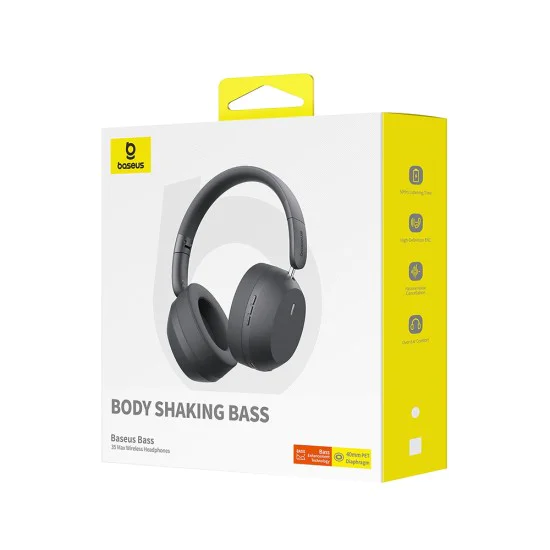 Baseus - Безжични слушалки Bass 35 Max (A00070800821-00) - На ушите, Bluetooth 5.3, Звукоизолация, Сгъваеми - Twilight Grey