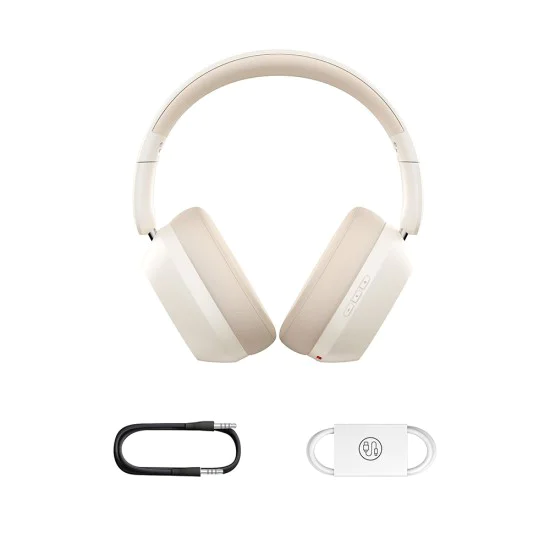 Baseus - Безжични слушалки Bass 35 Max (A00070800221-00) - На ушите, Bluetooth 5.3, Звукоизолация, Сгъваеми - Звездно бяло