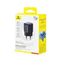 Baseus - Зарядно за стена PicoGo (P10176800123-00) - GaN, Бързо зареждане, 45W, USB-C - Космическо черно