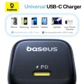 Baseus - Зарядно за стена PicoGo (P10176800123-00) - GaN, Бързо зареждане, 45W, USB-C - Космическо черно