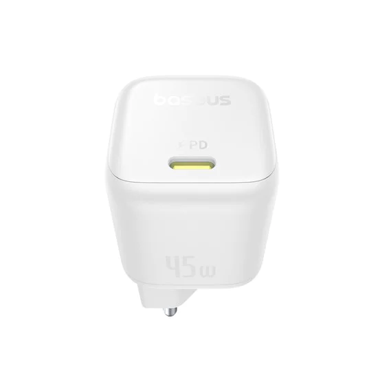Baseus - Зарядно за стена PicoGo (P10176800213-00) - GaN, Бързо зареждане, 45W, USB-C - Лунно бяло