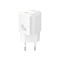 Baseus - Зарядно за стена PicoGo (P10176800213-00) - GaN, Бързо зареждане, 45W, USB-C - Лунно бяло