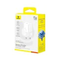 Baseus - Зарядно за стена PicoGo (P10176800213-00) - GaN, Бързо зареждане, 45W, USB-C - Лунно бяло