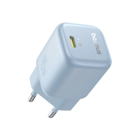 Baseus - Зарядно за стена PicoGo (P10176800313-00) - GaN, Бързо зареждане, 45W, USB-C - Galaxy Blue