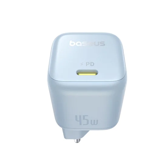 Baseus - Зарядно за стена PicoGo (P10176800313-00) - GaN, Бързо зареждане, 45W, USB-C - Galaxy Blue