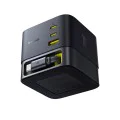 Baseus - Зарядно за стена Super GaN (P10164001123-00) - Прибиращ се кабел, Бързо зареждане, USB, 3x Type-C, 100W, 1,5 m - Космическо черно